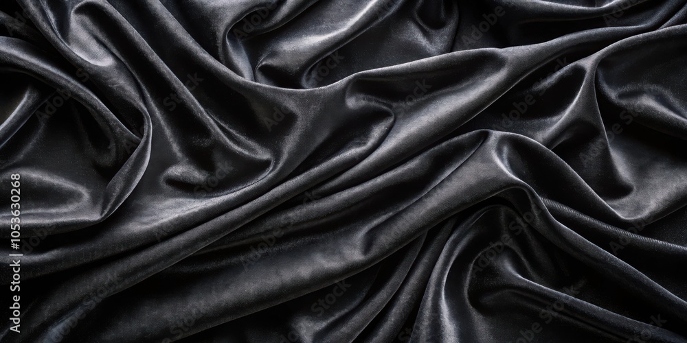 Obraz premium Elegant Black Velvet Texture Background Top View for Dark and Luxurious Designs