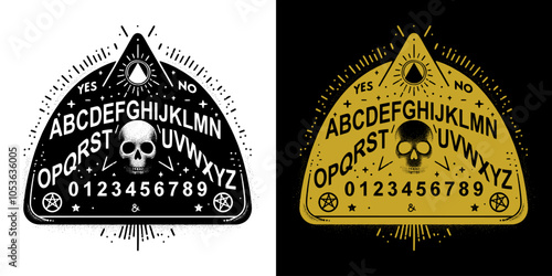 ouija board with dark theme