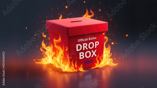 Election Ballot Box  be on Fire photo