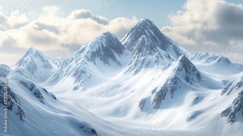 Wallpaper Mural Eroding Peaks, majestic snow-capped mountains revealing rugged rock formations as winter fades, showcasing nature's transition and beauty. Torontodigital.ca