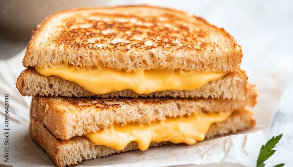 Close-up of a delicious grilled cheese sandwich with melted cheese on rustic bread, showcasing its golden crust, perfect for comfort food cravings. Close-up of a delicious grilled cheese sandwich with melted cheese on rustic bread, showcasing its golden crust, perfect for comfort food cravings.