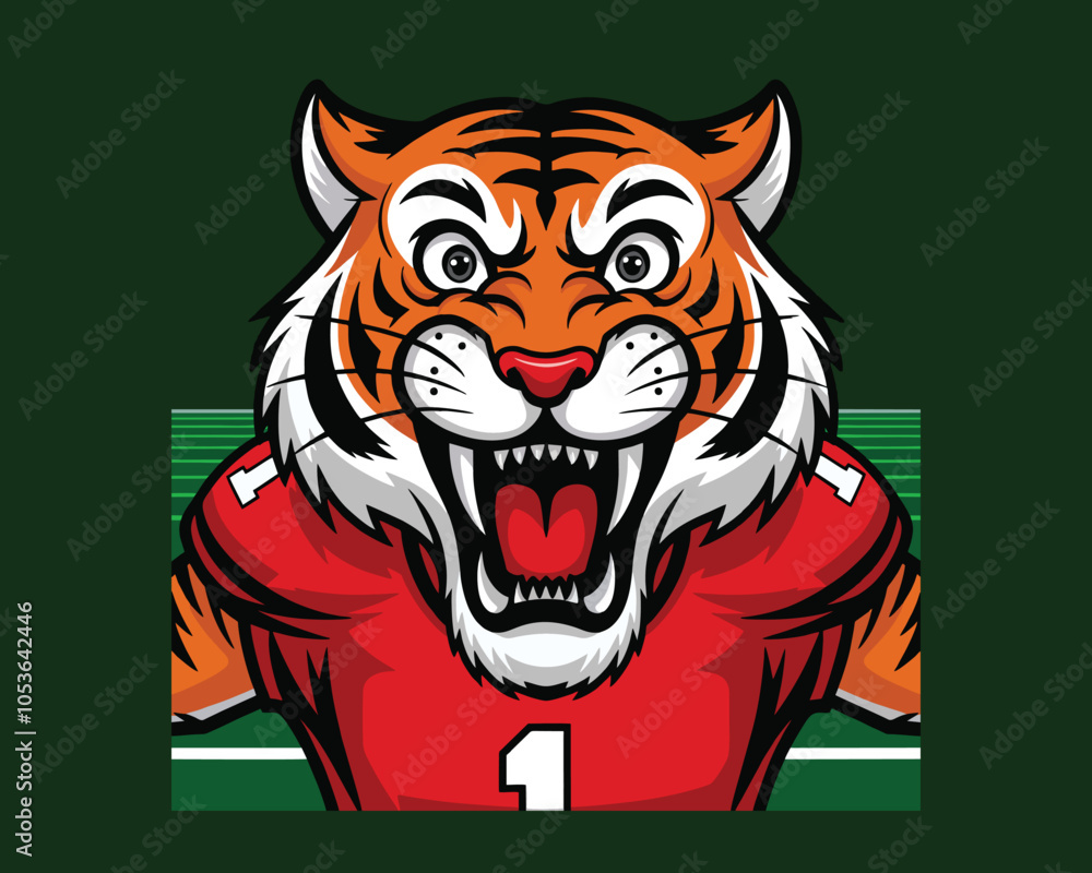Fototapeta premium Printmascot tiger logo design 