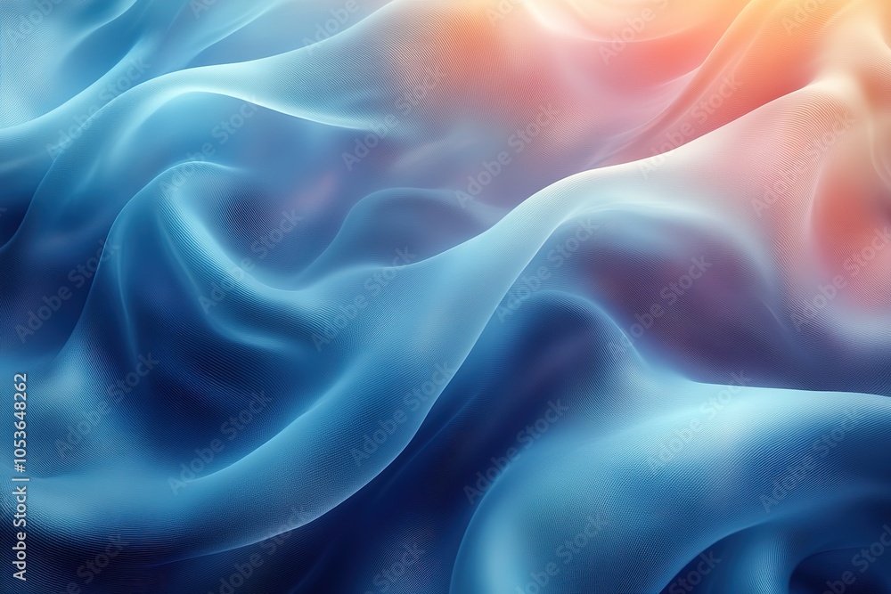 Obraz premium Abstract blue and orange wave pattern.