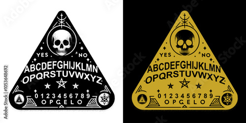 hand-illustrated ouija board
