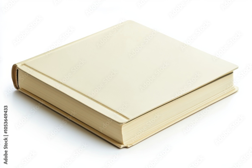 Beige hardcover notebook on a clean white background Beige hardcover notebook on a clean white background