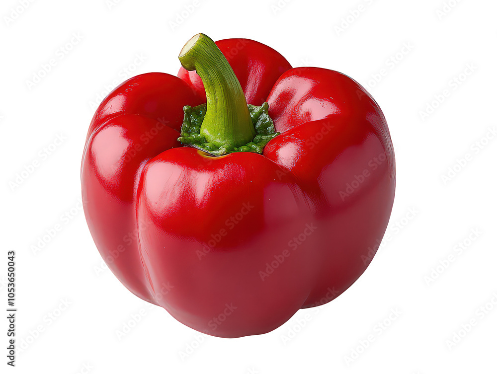 Bright red bell pepper with smooth surface, symbolizing freshness and nutritious choice for cooking. Vibrant and healthy vegetable for salads or dishes. Bright red bell pepper with smooth surface, symbolizing freshness and nutritious choice for cooking. Vibrant and healthy vegetable for salads or dishes.