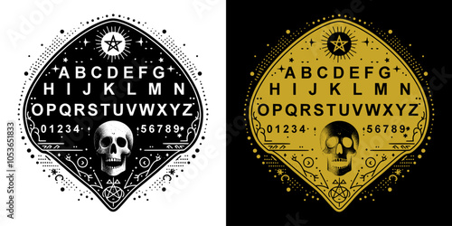 dark themed ouija board