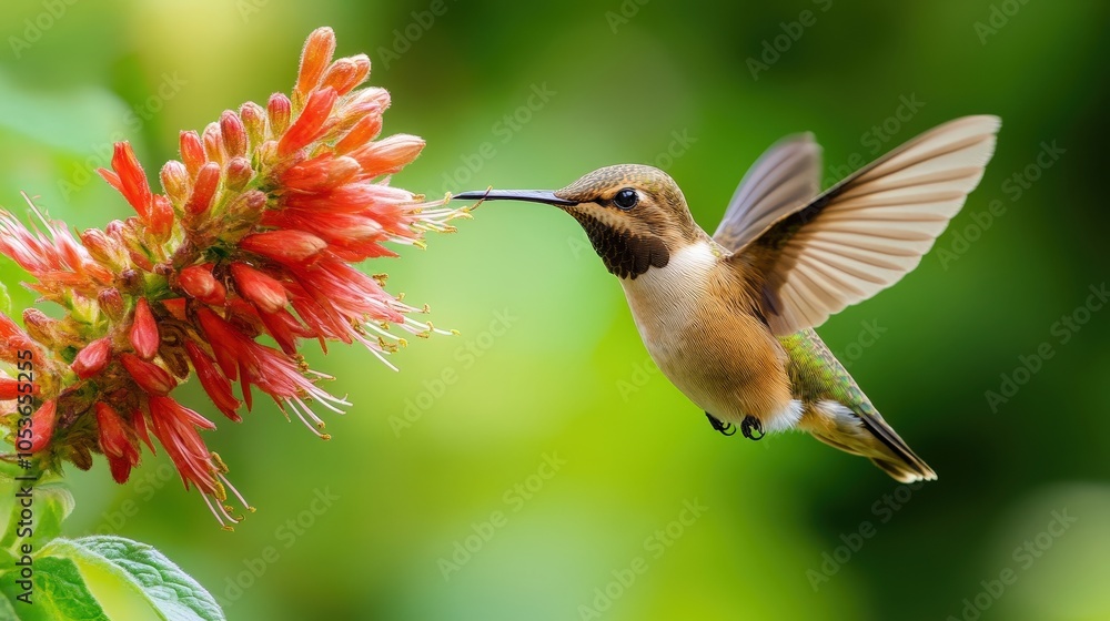 Fototapeta premium The role of birds in pollination is vital for many ecosystems