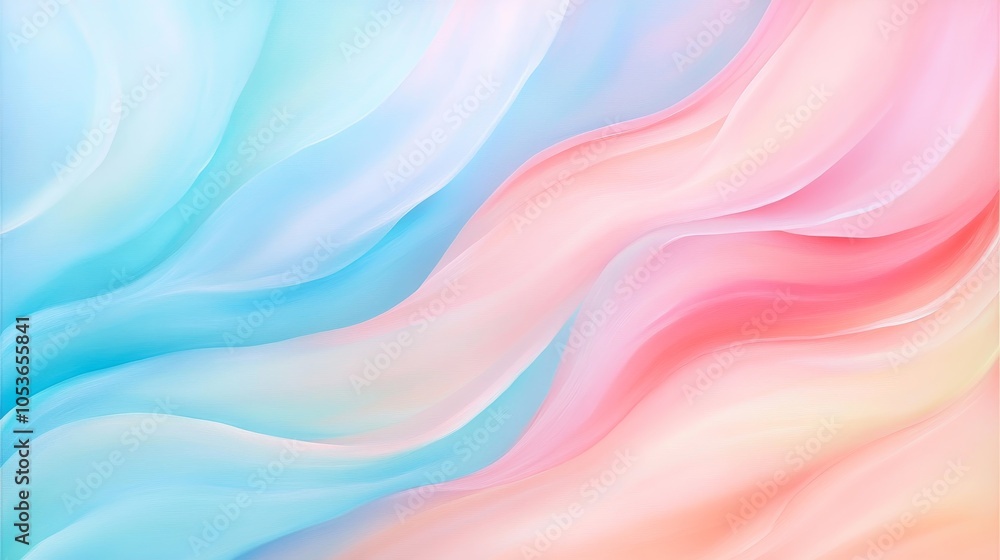 Fototapeta premium Dynamic Illuminated Waves in Soft Pastel Colors