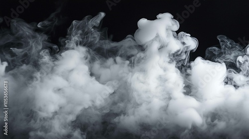 Ink white smoke on black background
