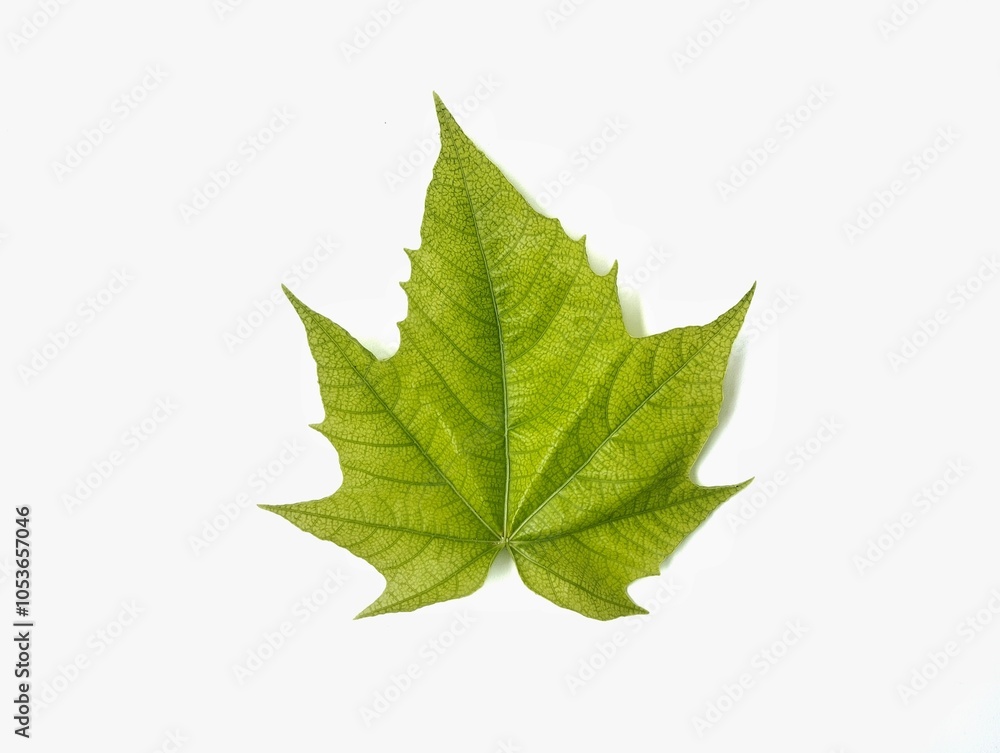 Obraz premium Young green Papaya leaf texture isolated on white background 