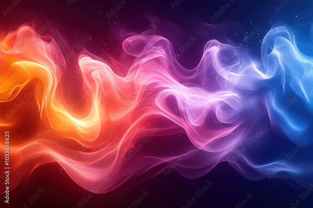 Fototapeta premium Abstract colorful smoke wave background.