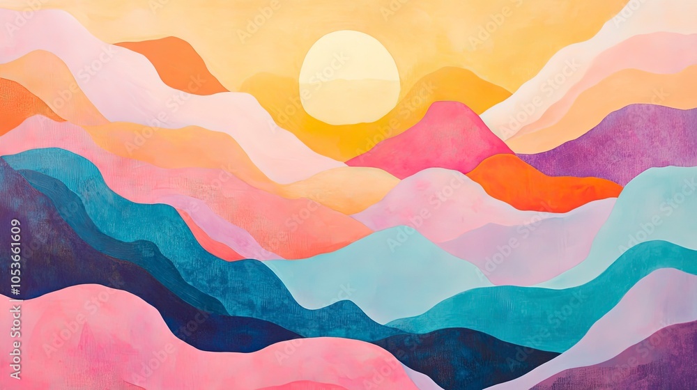 A kaleidoscope of pastel hues blending together like a sunset A kaleidoscope of pastel hues blending together like a sunset