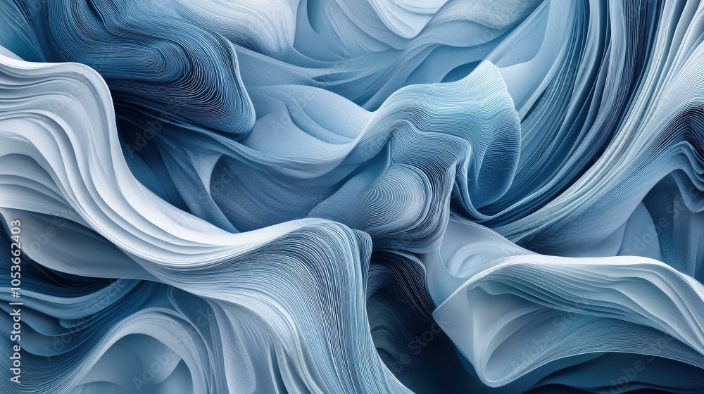 Obraz premium Abstract background in shades of blue and gray, with flowing lines symbolizing trust and stability for insurance companies