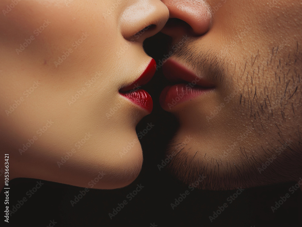 Obraz premium Pocałunek mężczyzny i kobiety