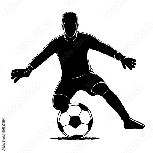 Goalkepper football player silhouette photo