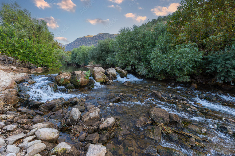 Zarava stream flowing in Eruh district of Siirt province, Türkiye