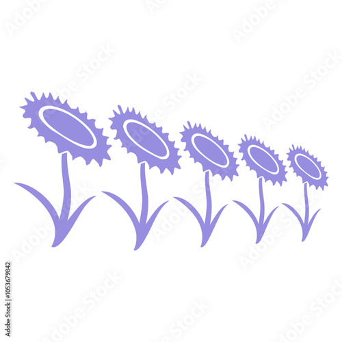 3 Sunflowers Sun Flower Cartoon Comic Design Happy Small Pretty Leaf Beautiful Green Plant Blooming Nature Lover Flowers Gardening Gardeners Thumb Garden Hobby Blooms Blossoms Gardener Leisure Summer