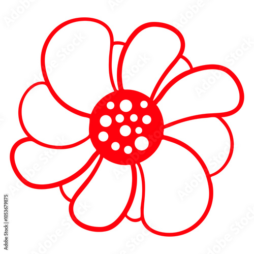 Red Flower Cartoon Comic Design Happy Small Pretty Leaf Beautiful Green Plant Blooming Nature Lover Flowers Gardening Gardeners Thumb Garden Hobby Blooms Blossoms Gardener Leisure Summer