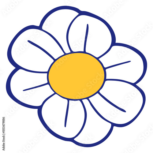 White Daisy Flower Comic Cartoon Design Happy Small Pretty Leaf Beautiful Green Plant Blooming Nature Lover Flowers Gardening Gardeners Thumb Garden Hobby Blooms Blossoms Gardener Leisure Summer