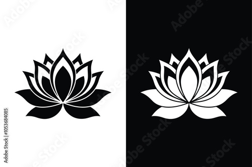Lotus flower logo. Vector illustrations isolated on white background.