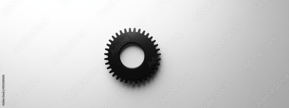 Single Cogwheel on White, a minimalist representation highlighting the intricate design of machinery against a stark backdrop, emphasizing simplicity and form. Single Cogwheel on White, a minimalist representation highlighting the intricate design of machinery against a stark backdrop, emphasizing simplicity and form.
