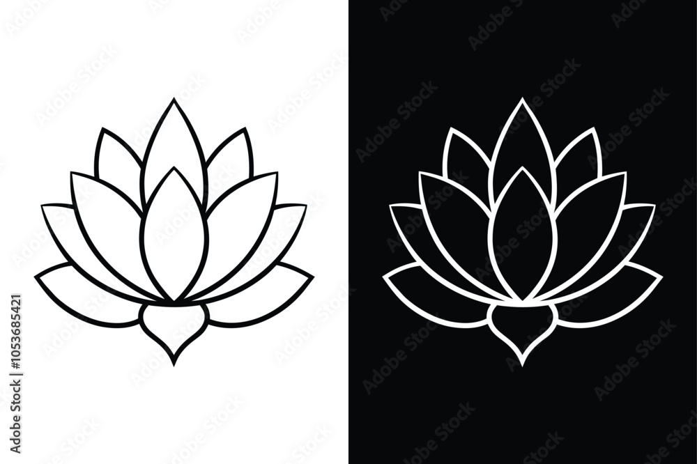 Fototapeta premium Lotus flower logo. Vector illustrations isolated on white background. 