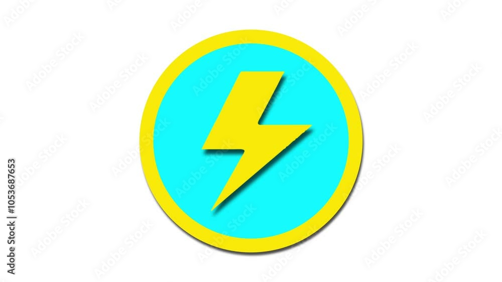 Electric power icon animation on white background. Electric power icon animation on white background.