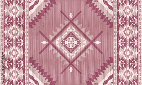 American tribal ethnic native pattern.Traditional Navajo,Aztec,Apache,Southwest and Mexican style fabric pattern.Abstract vector motifs pattern.For fabric,clothing,blanket,carpet,woven,wrap,decoration