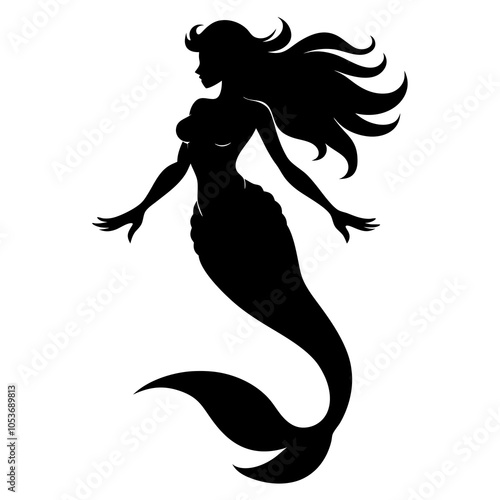 Mermaid Silhouette vector illustration