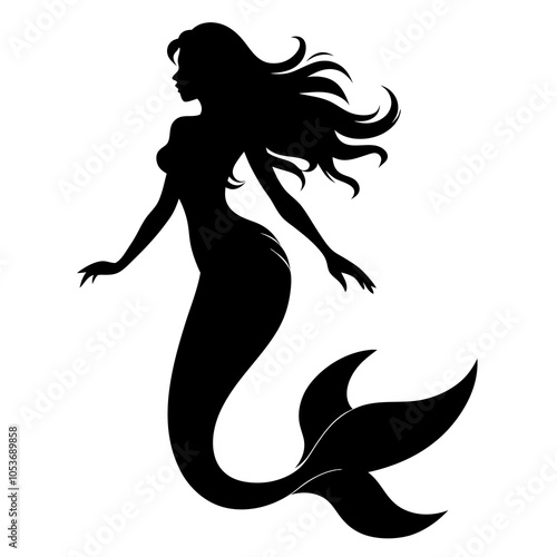 Mermaid Silhouette vector illustration