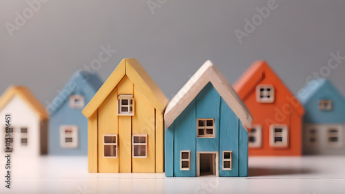 Wallpaper Mural House model. Property home and real estate insurance concept. miniature model house. Mortgage concep. AI generated image, ai.. Torontodigital.ca