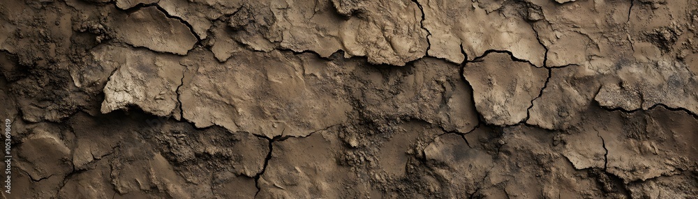 Cracked and Textured Brown Earth Surface Cracked and Textured Brown Earth Surface