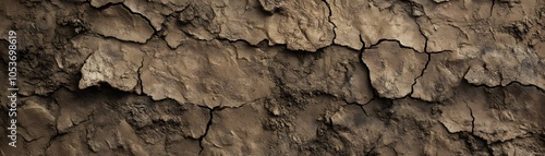 Cracked and Textured Brown Earth Surface