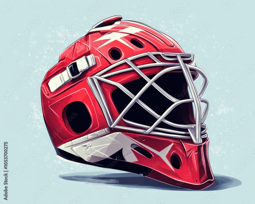 Goalie Mask. Ice Hockey Helmet and Equipment for Goalie in Illustration Goalie Mask. Ice Hockey Helmet and Equipment for Goalie in Illustration