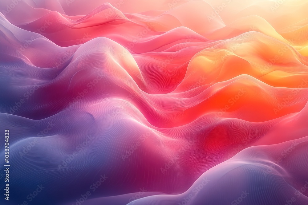 Obraz premium Abstract wavy background with vibrant pink, orange and blue colors.