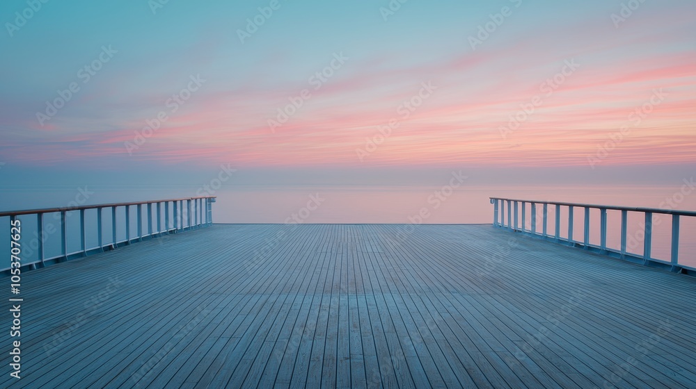 Obraz premium Tranquil Dawn on an Empty Cruise Deck