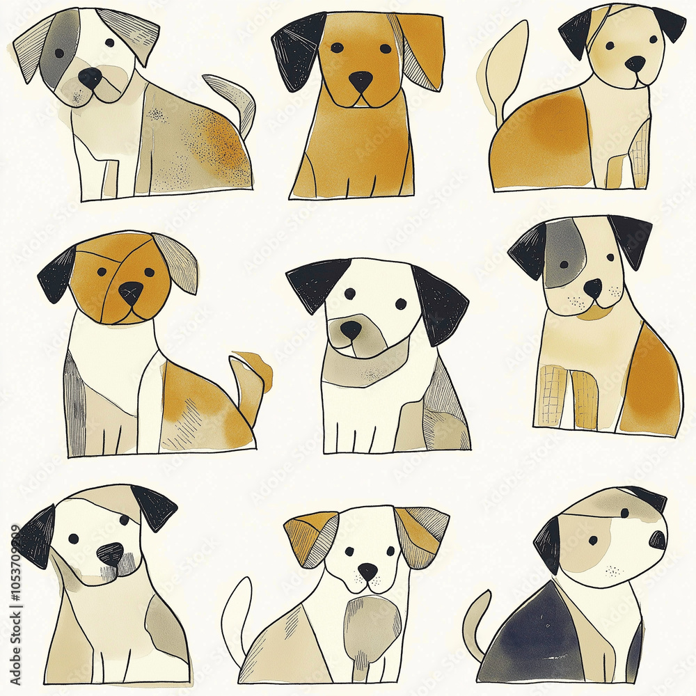 Obraz premium set of dogs