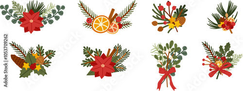Christmas Botanical Festive Bouquets Decoration Collection