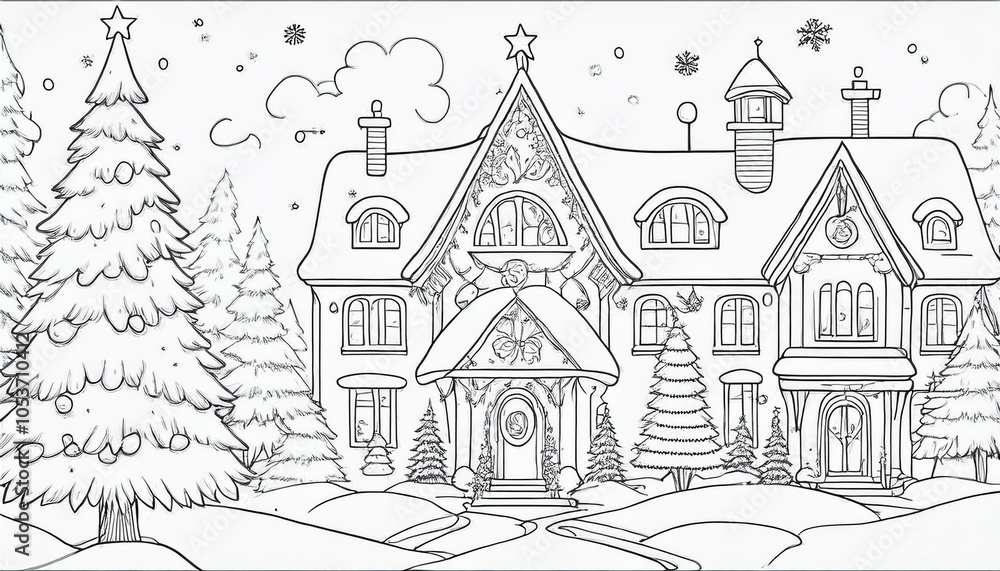 Naklejka premium Weihnachten Ausmalbilder für Kinder