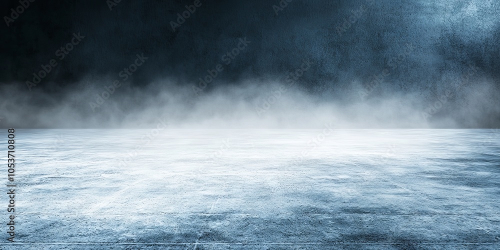 Dark Background with Asphalt Road and Fog Line Dark Background with Asphalt Road and Fog Line