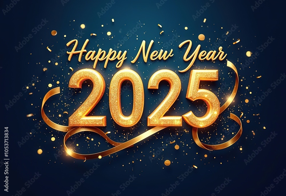 Happy new year 2025 typography greeting card, poster, banner with celebration elements. Happy new year walpaper. Happy new year 2025 typography greeting card, poster, banner with celebration elements. Happy new year walpaper.
