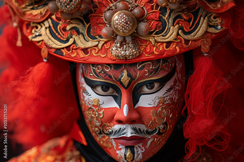 Fototapeta premium Traditional chinese carnival for new year lunar calendar celebration made with Generative AI tools