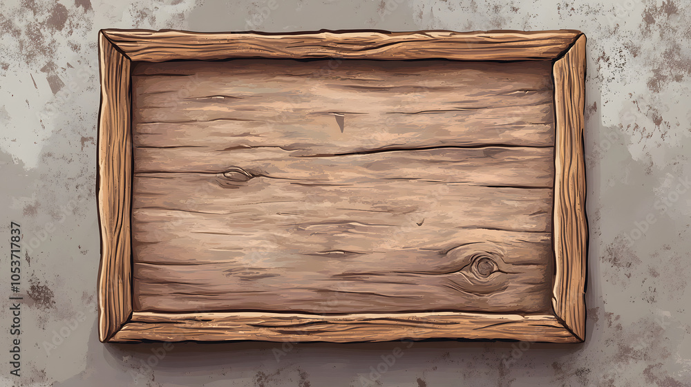 Fototapeta premium Rustic Wooden Sign with Frame - Vintage Background Texture