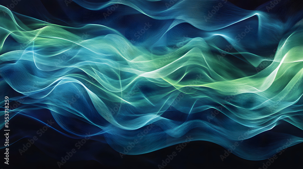 Fototapeta premium Abstract Waves in Blue and Green Hues