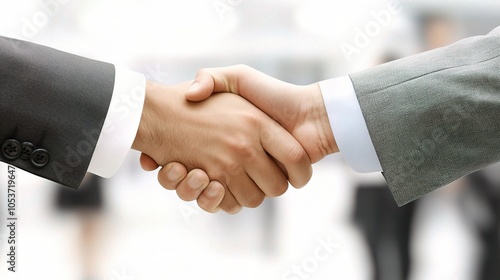 Business handshake in a professional setting