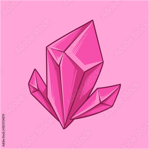 pink crystal with pointed top