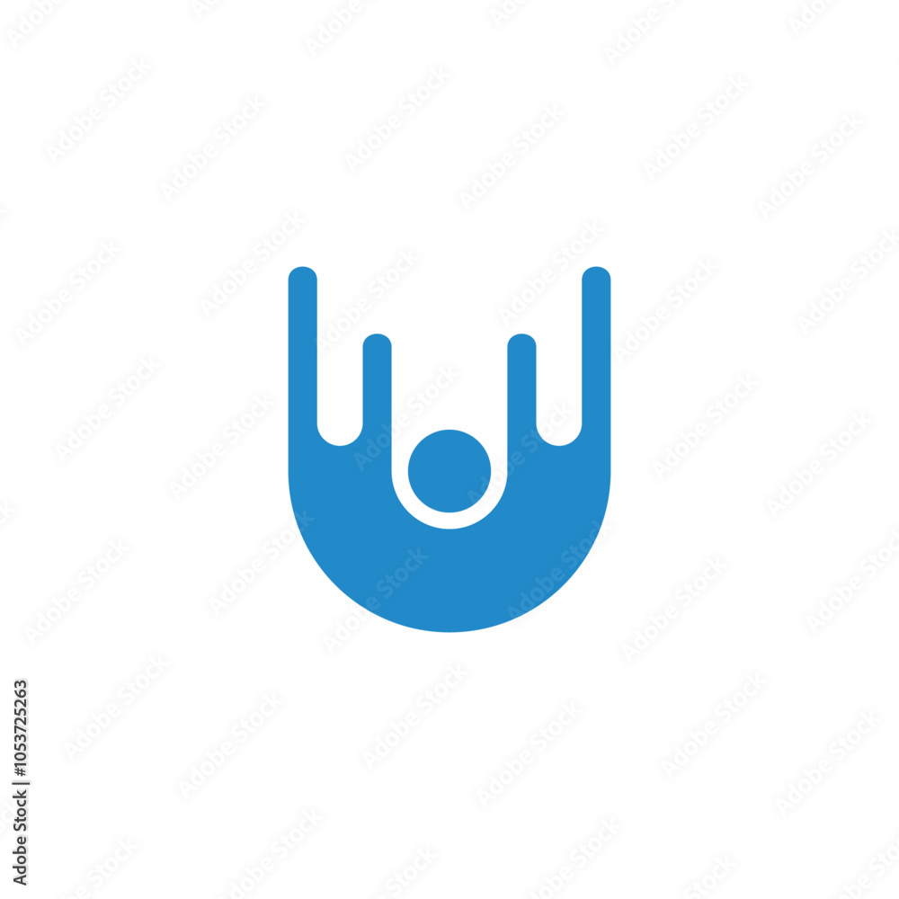 letter u water motion blue simple logo vector letter u water motion blue simple logo vector
