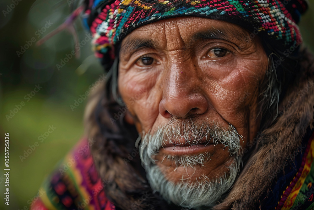 Generative AI image of a Native American person in traditional attire, highlighting the rich cultural heritage and spiritual connection to nature Generative AI image of a Native American person in traditional attire, highlighting the rich cultural heritage and spiritual connection to nature