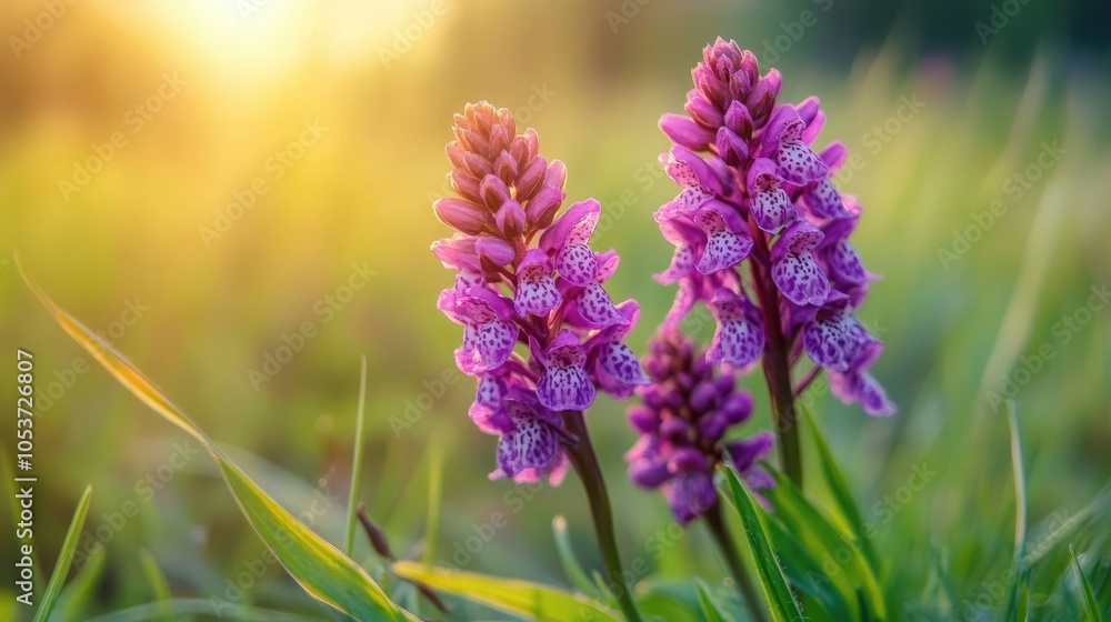 Fototapeta premium Beautiful Pink Orchids in Soft Sunlight